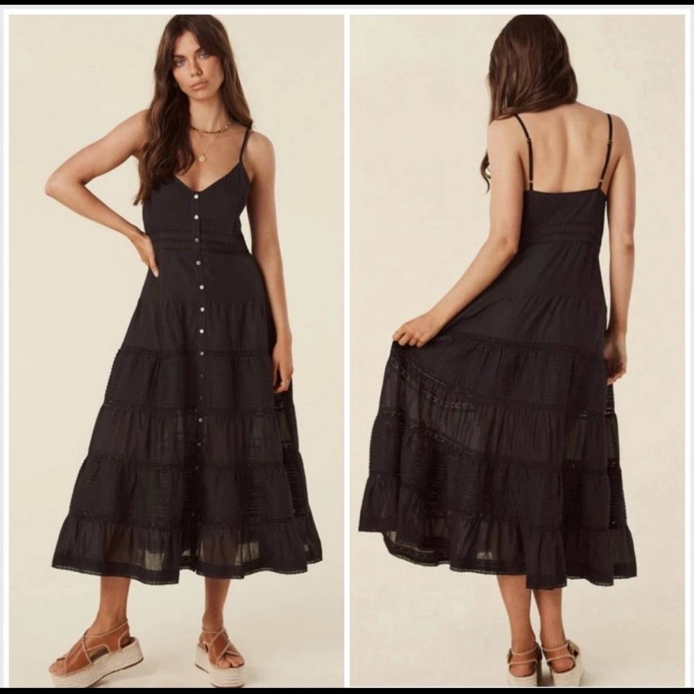 SPELL Black Dove Lace maxi dress -M - Picture 3 of 8